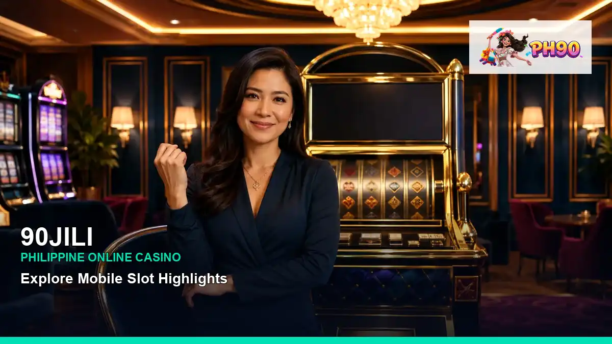 90JILI VIP casino rewards featuring an adult Filipina casino host with a dynamic composition — view 2