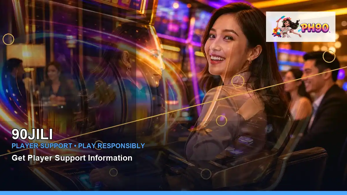 90JILI lounge VIP casino rewards featuring an adult Filipina casino host with a left-diagonal composition